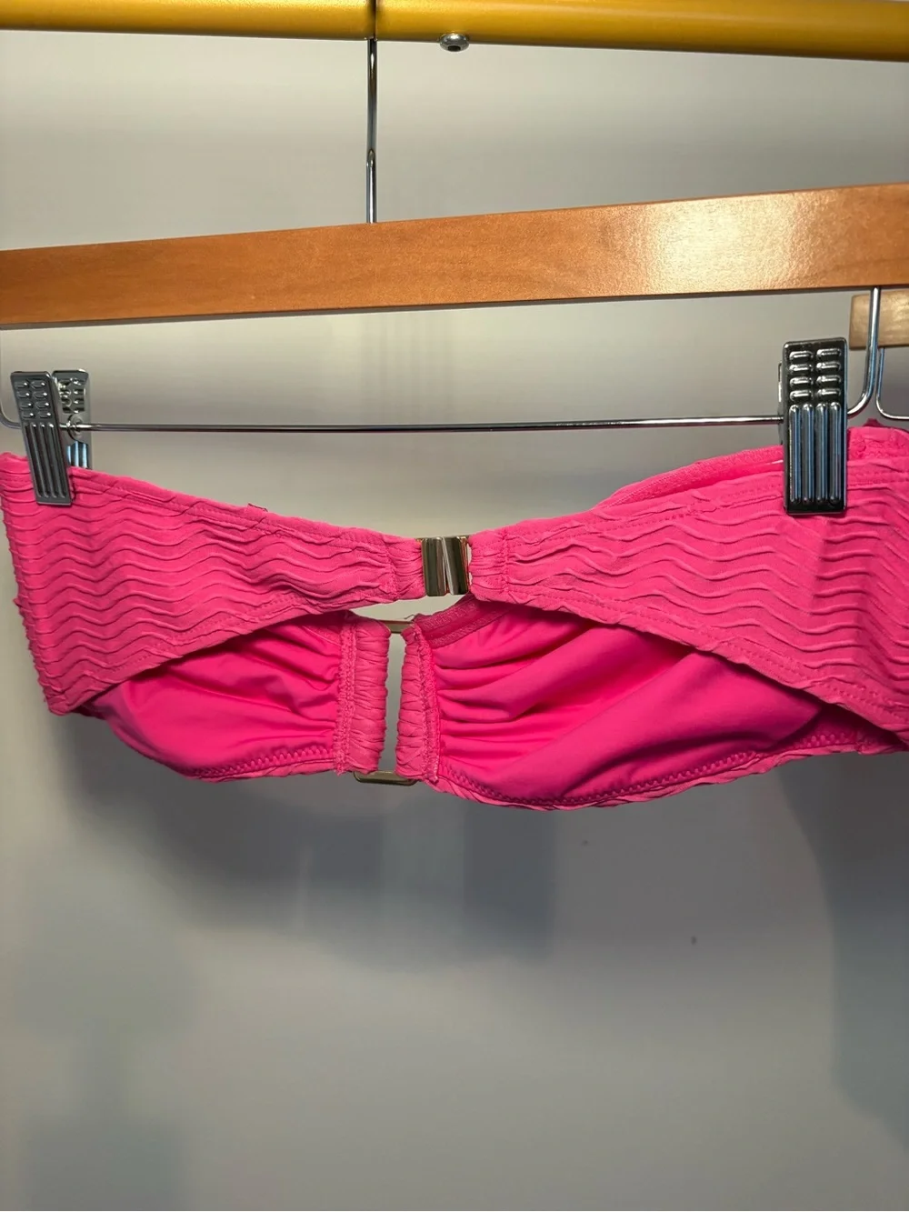 Margot Textured Chevron Bikini - Fuchsia Sm/Med